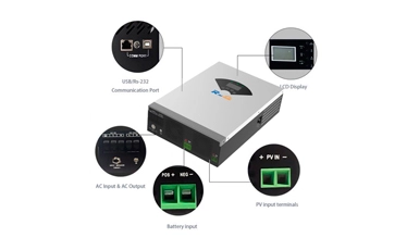 Rated Power 3500W 24VDC Solar Inverter LCD display and automatic protection